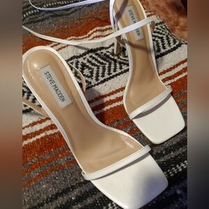 Steve Madden White Strappy Heels